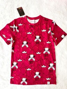 nwt loungefly stephen king's IT pennywise aop tee S red balloons horror clown